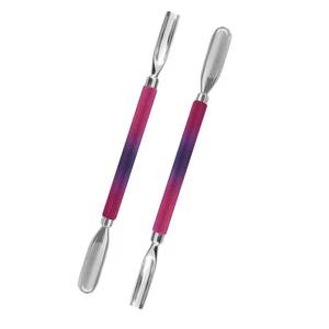 Ensemble d'outils pousse-ongles chirurgicaux Morje à double tête en acier inoxydable avec manche dégradé rose pour manucure (double usage) - Product Image 1
