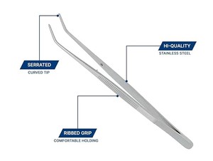 Lightweight Manual Dental Plier Surgical Dressing Forceps Stainless Steel Autoclavable Serrated Tip Locking CE Clinic ICU - Product Image 2