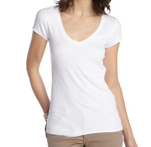 Camiseta de Algodón Peinado con Cuello en V Estampada de Alta Calidad para Mujer y Niña - Product Image 4
