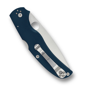 Couteaux pliants portables avec manche à motif géométrique bleu marine, lame en acier inoxydable à bord tranchant, trou d'ouverture au pouce et métal - Product Image 3
