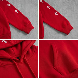 Conjunto de Chándal Casual de Invierno para Hombre OEM Personalizado: Sudadera Pesada con Capucha, Pantalones Acampanados, Estampado Gótico, Bloques de Color y Joggers Apilados - Ropa Exterior - Product Image 6