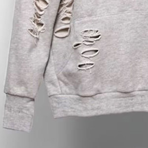 Sweat à capuche décontracté pour homme, coupe droite, avec logo personnalisé, effet délavé, en molleton et coton/élasthanne, manches raglan, design coupé - Product Image 4