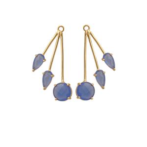 Juego de puntas chapadas en oro de Calcedonia rosa, eslabones de abalorios de piedras preciosas de forma redonda y pera para collares de pendientes y creaciones de joyería hechas a mano - Product Image 5