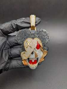 Iced Out Moissanite <b>Mouse</b> Face Pendant Hip Hop Party Charm With 925 Silver Round Cut Diamond Fine Jewelry Pendants & Charms - Product Image 5