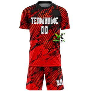 Uniforme Deportivo Personalizado Vantex para Fútbol, Negro, Rojo y Blanco, Manga Corta, Número 00, 100% Poliéster de Secado Rápido - Product Image 5