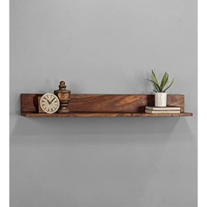 Handcrafted Sheesham Wood <b>Floating</b> Wall <b>Shelf</b> with Brass Inlay - Wholesale - Product Image 2