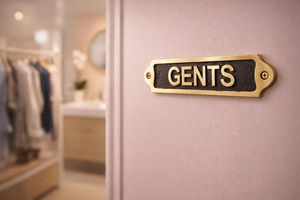 Brass Gents Restroom Door Sign Decorative Metal Toilet <b>Name</b> <b>Plate</b> Wall Mounted Washroom Plaque Hotel Office Bathroom Sign - Product Image 3