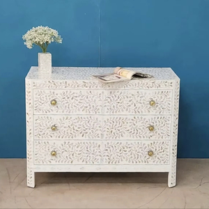 ILAHI's Bone Inlay <b>Drawer</b> Modern Design Agate Detailing <b>Storage</b> Portable Home Furniture - Product Image 1
