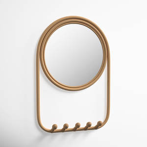 Espejo de pared de ratán plano Bergina - Product Image 3