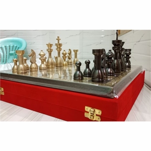 Piezas de Ajedrez Metálicas Staunton Premium, Juego de Piezas de Ajedrez Grandes y Pesadas para Adultos, Juego de Ajedrez de Latón de Lujo para Regalo - Product Image 1