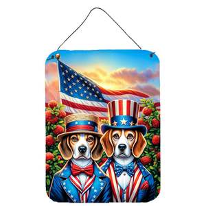 Panneau en métal aluminium All American Beagle 12x16 Multicolor Prints New Wall Hanging for Kitchen Bar Front Door Plaque Home Decor - Product Image 1
