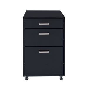 Armadietto portadocumenti Coleen nero con finitura lucida e cromata - Product Image 5