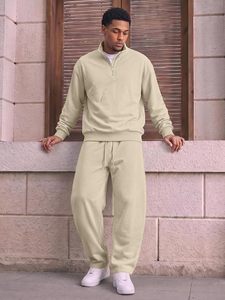 Mens Fleece Tracksuit Professional Teamwear Warm Fleece Training <b>Jacket</b> Jogger Set - Product Image 1