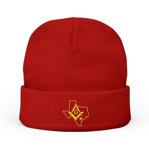 Texas Master Mason Beanie - Gold Square & Compass G Premium Knit <b>Winter</b> <b>Cap</b> - Product Image 4