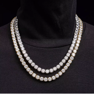 Cadena Cubana de Plata de Ley 925 con Piedra de Moissanita de Corte Brillante, Collar Hip Hop para Hombre y Mujer, Chapado en Rodio, Precio de Fábrica - Product Image 4