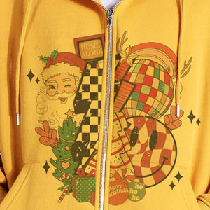 Sweat à capuche zippé épais et oversize pour hommes et garçons, avec motifs graphiques stylés, personnalisable avec logo brodé ou imprimé, faible MOQ, de marque - Product Image 3