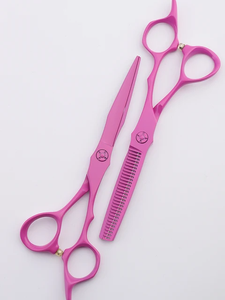 Ciseaux de coiffure professionnels Tegra en acier inoxydable chirurgical pour droitiers, 28 dents, manche moyen, kit pour barbier - Product Image 2