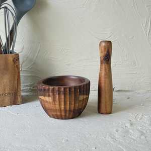 Pilon à ail en bois naturel, fabriqué à Dongguan, broyeur manuel d'ail et d'herbes, outil de cuisine artisanal - Product Image 5