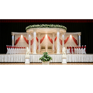 Decoración de Boda Malaya, Mandapam de Cristal, Pilares de Cristal Iluminados Blancos, Mandap de Boda, Suministros para Grandes Bodas, Mandapam de Cristal para Locales, EE. UU. - Product Image 1