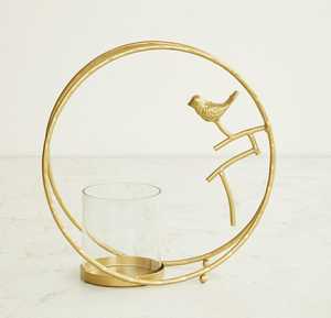 Support à bougie en métal doré avec insert en verre pour la décoration de la maison ou Pâques - Product Image 5