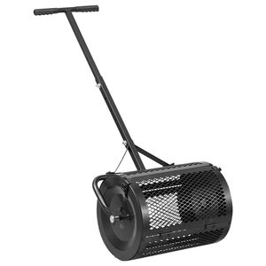 Spargiconcime da 16,5 Pollici con Manico a T, 3 Altezze Regolabili, Spargitore per Torba e Fertilizzanti da Giardino, in Acciaio Verniciato a Polvere - Product Image 1