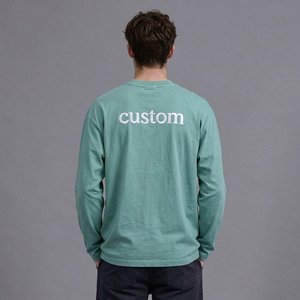 Men's Basic White Crew Neck <b>T</b> <b>Shirt</b> 100% Cotton Long Sleeve Straight Fit Minimalist Casual Wear Wholesale Apparel Supplier - Product Image 2