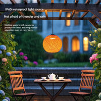Luminaire suspendu LED en rotin tissé à la main, étanche IP65, pour extérieur, blanc chaud, boîtier en aluminium, patio, pergola, jardin