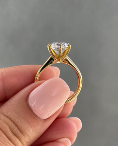 Anillo de Diamantes de Corte Brillante Redondo para Mujer en Oro Rosa, Joyería Clásica de Compromiso Solitario, Chapado en Oro para Boda y Aniversario - Product Image 3