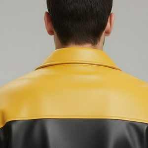 Veste en cuir de motard vintage pour homme, design hivernal, cuir d'agneau personnalisé avec détails matelassés, veste d'hiver pour homme - Product Image 6