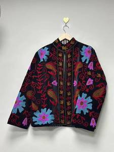 Wholesale Price <b>Velvet</b> Women's Hand-Embroidered Floral Bomber <b>Jacket</b> Suzani <b>Jacket</b> for Women Gift for Her - Product Image 1