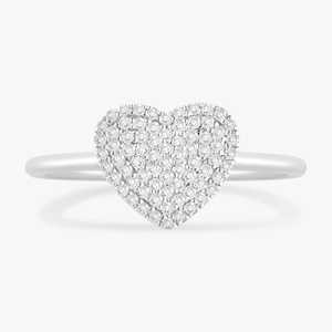 Anillo Apilable en Forma de Corazón con Diamantes, Corte Redondo, Cultivados en Laboratorio, para Uso Diario, Joyería Fina Elegante y de Lujo, Oro Sólido de 10k, 14k, 18k - Product Image 3