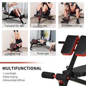 Reggimessa rossa per allenamento in palestra con estensione iper manubrio panca porta gambe in schiuma per esercizio di forza Abs Core - Product Image 4