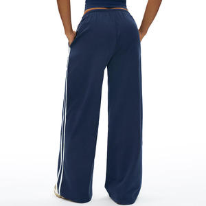 Pantalon de jogging color block taille haute coupe ample jambe droite avec poches, confortable et respirant pour le fitness et le yoga - Product Image 2