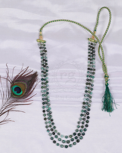 Collier de perles rondes en émeraudes et perles naturelles - Product Image 4
