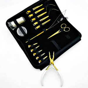 Hair Extension Tools Kit with Multiple Hair Operational Tools Sectioning Clip Ring Beads <b>Plier</b> <b>Set</b> Hair Loop Pulling Needle Tool - Product Image 3