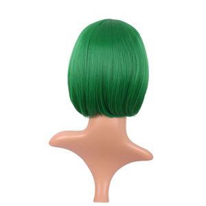 Parrucca Bob corta con frangia dritta da 12 pollici/30 cm Fashion Lady in verde - Product Image 4