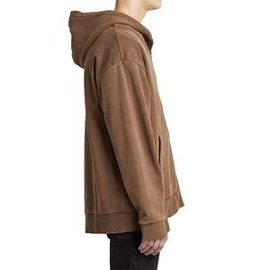 Sweat à capuche zippé personnalisé pour homme 100 % coton, en molleton bouclette de haute qualité, vierge, épais - Product Image 5