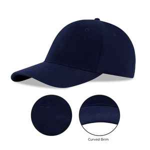 Navy Blue 6-Panel Baseball Cap Adjustable Unisex Cotton Solid Color Casual Hat - Product Image 4