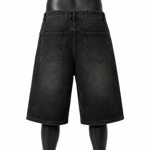 Custom Oversized Denim Jorts Men Loose Fit Blue Jean Shorts Summer Fashion - Product Image 2