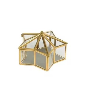 Modern Metal & Glass Jewelry <b>Box</b> Stylish <b>Trinket</b> Organizer for Rings Earrings Necklace Bracelet Vanity Home Storage - Product Image 2