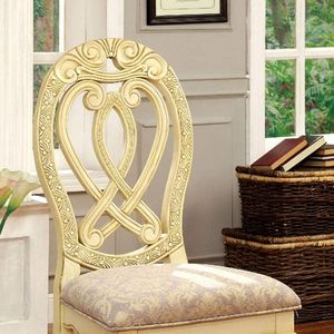 Vintage bianco in legno massello sedie da pranzo formale maestoso Design tradizionale con intricati dettagli intagliati sedia laterale Set di 2 - Product Image 4