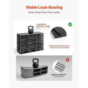 Organizzatore da scrivania in metallo a 27 scomparti con coperchio in legno e rete metallica rimovibile per archiviazione documenti e letterature - Product Image 4