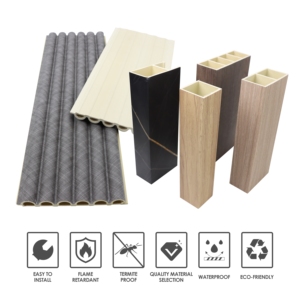 En promotion : Panneau composite bois-plastique écologique rainuré pour revêtement mural WPC pour hôtel - Product Image 4