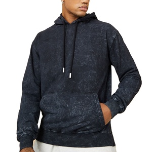 Sweat à capuche épais et respirant pour homme, 100 % coton, délavé à l'acide, avec broderie et patch, idéal pour l'hiver – Fabrication sur mesure - Product Image 1