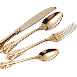 Custom Designing High Quality Stainless Steel <b>Cutlery</b> <b>Set</b> <b>Gold</b> Plated Metal Silverware and Dinner Decorative <b>Cutlery</b> <b>Set</b> on Sale - Product Image 1