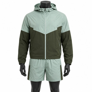 Ensemble de survêtement d'été pour homme en nylon et polyester, coupe-vent et short, pour le jogging, fournisseur en gros - Product Image 1