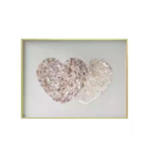 Arte Abstracto Vietnamita al por Mayor con Conchas Marinas, Pintura de Conchas Marinas en Forma de Corazón, Decoración de Pared para el Hogar - Product Image 1