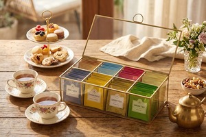 This versatile glass and brass organizer is designed for stylish <b>storage</b> of tea bags jewelry or <b>makeup</b> accessories - Product Image 2