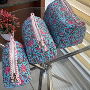 Custom Size Logo Colors Boho Design Cotton Quilted <b>Zip</b> Cosmetic Makeup Make up Toiletry Skincare Storage Pouch <b>Bag</b> with Tassel - Product Image 5