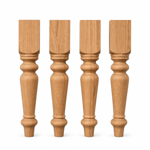 Pied de table en bois massif, pied de meuble en bois massif, base de table ronde de style traditionnel, robuste, pour salon - Product Image 1
